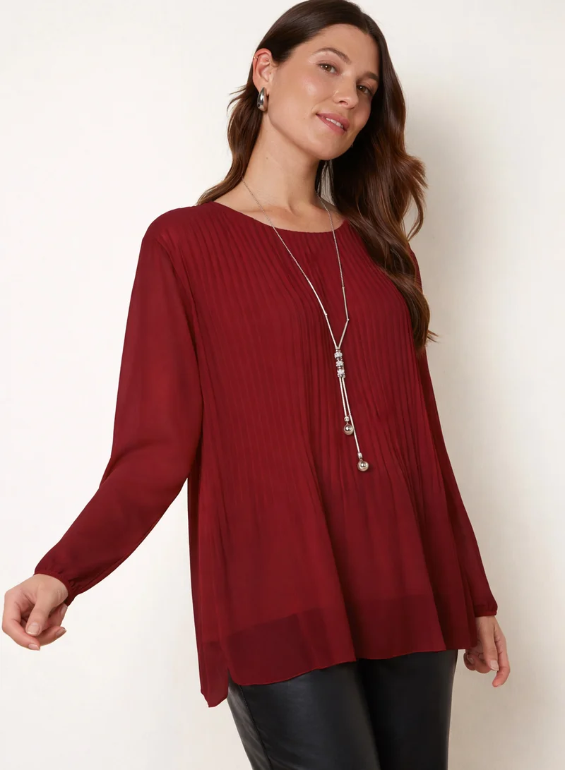 بلو فانيلا Pleated Top